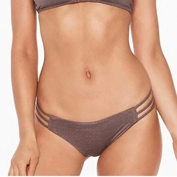 NWOT L*Space Kennedy bikini bottoms metallic purple - Thumbnail 5