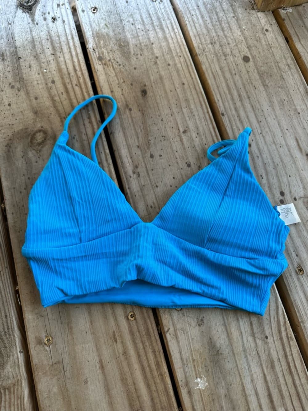 NWOT L*Space Winnie ribbed bikini top Electric Blue