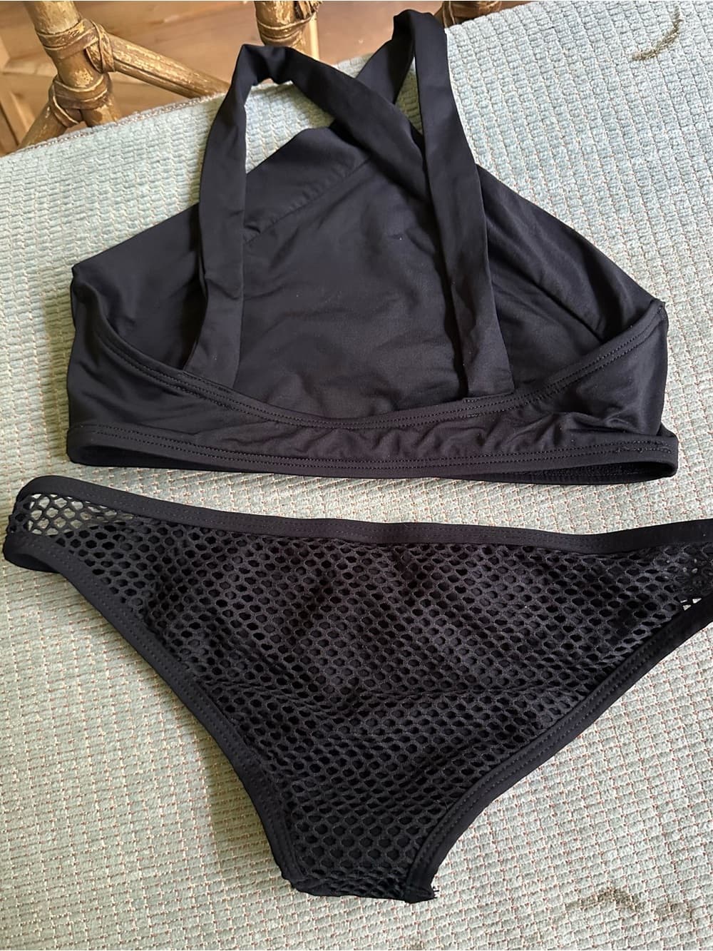 NWOT L*Space high neck mesh bikini set black extra small - Thumbnail 3