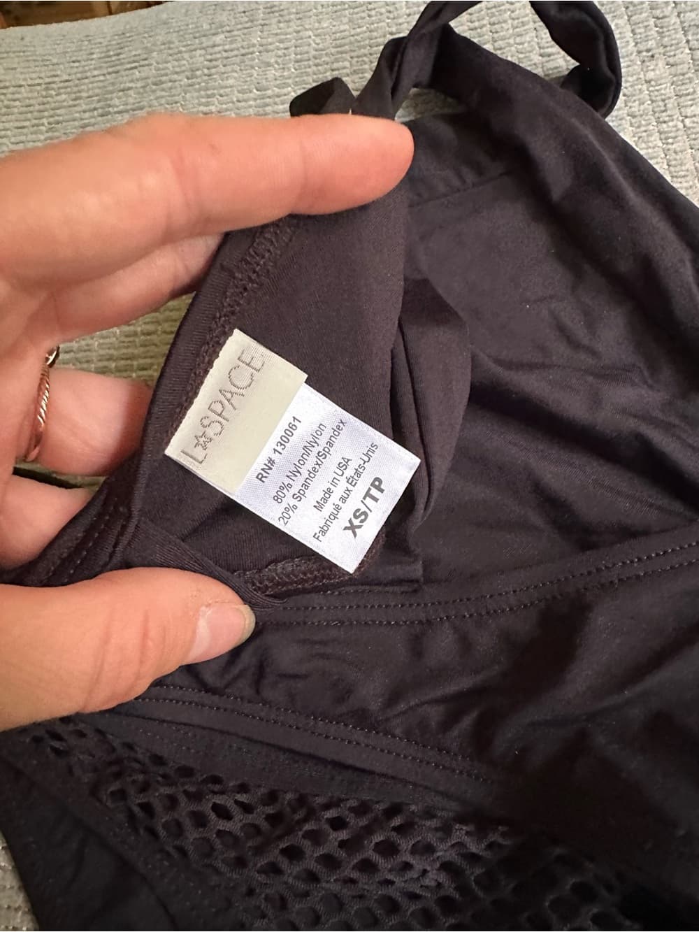 NWOT L*Space high neck mesh bikini set black extra small - Thumbnail 2