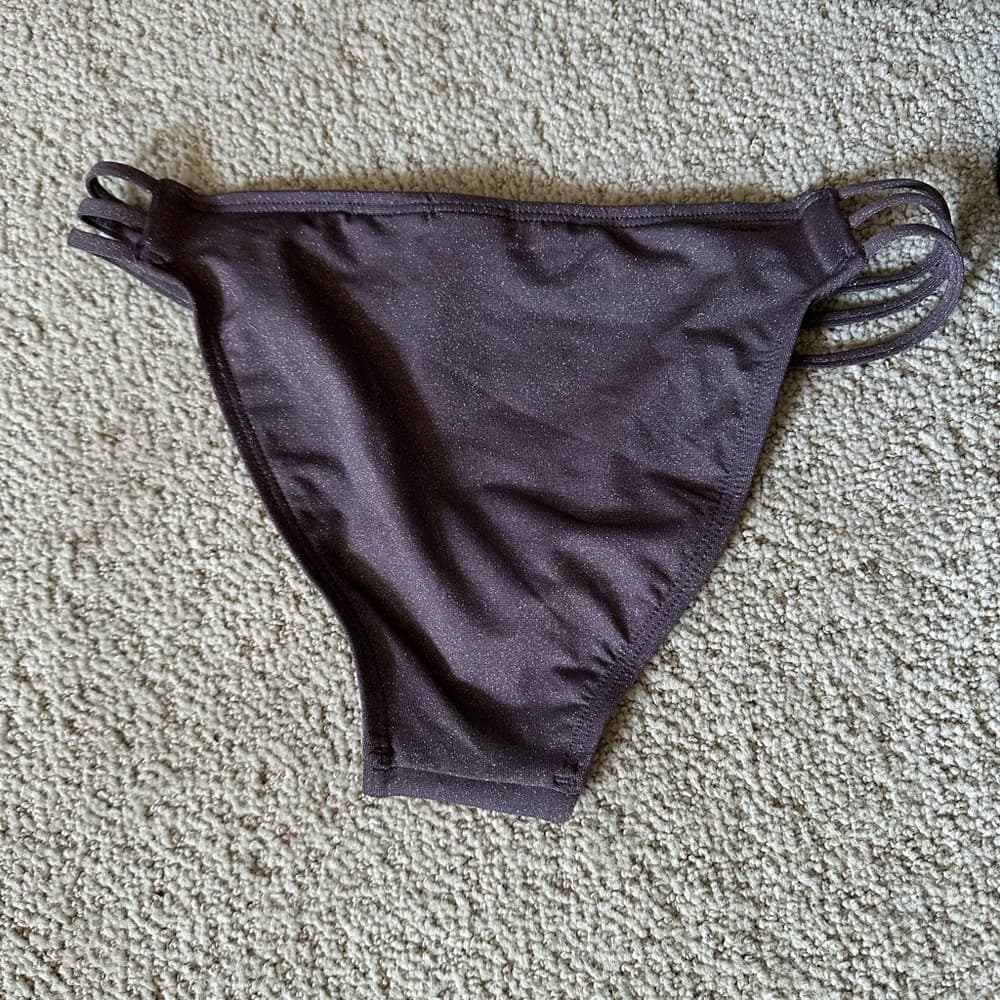 NWOT L*Space Kennedy bikini bottoms metallic purple - Thumbnail 3