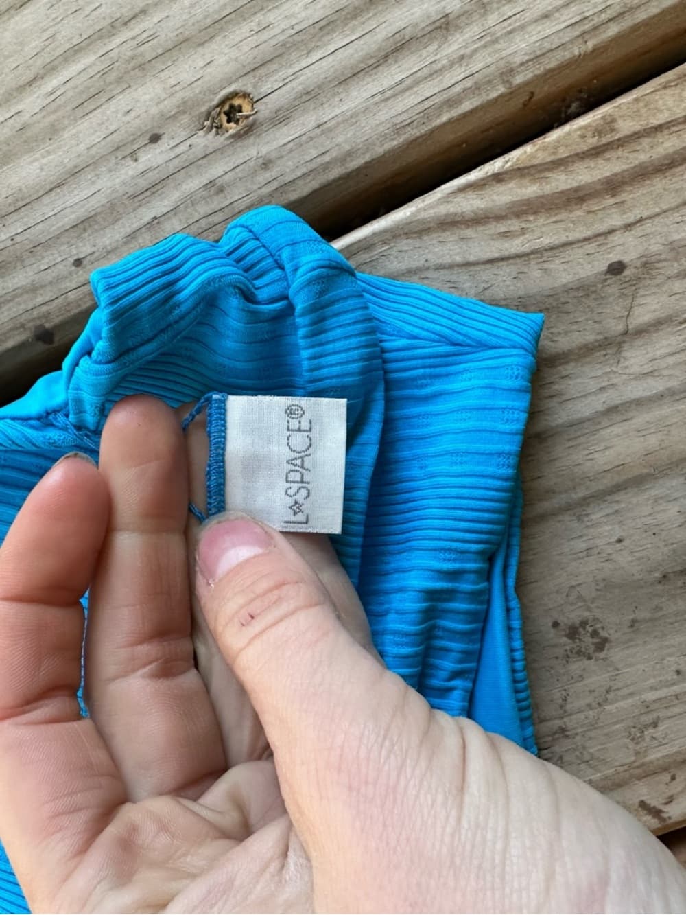 NWOT L*Space Winnie ribbed bikini top Electric Blue - Thumbnail 2
