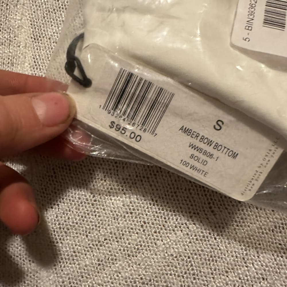 NWT WeWoreWhat Amber bow bikini bottoms white - Thumbnail 2