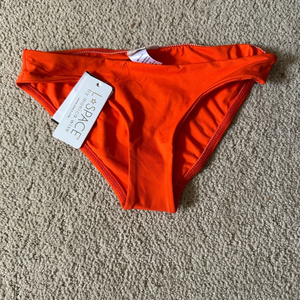 NWT L*space Sandy full bikini bottoms red orange