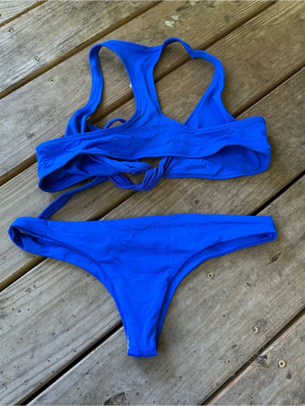 NWOT L*Space wrap itsy cut bikini set royal blue - Thumbnail 4