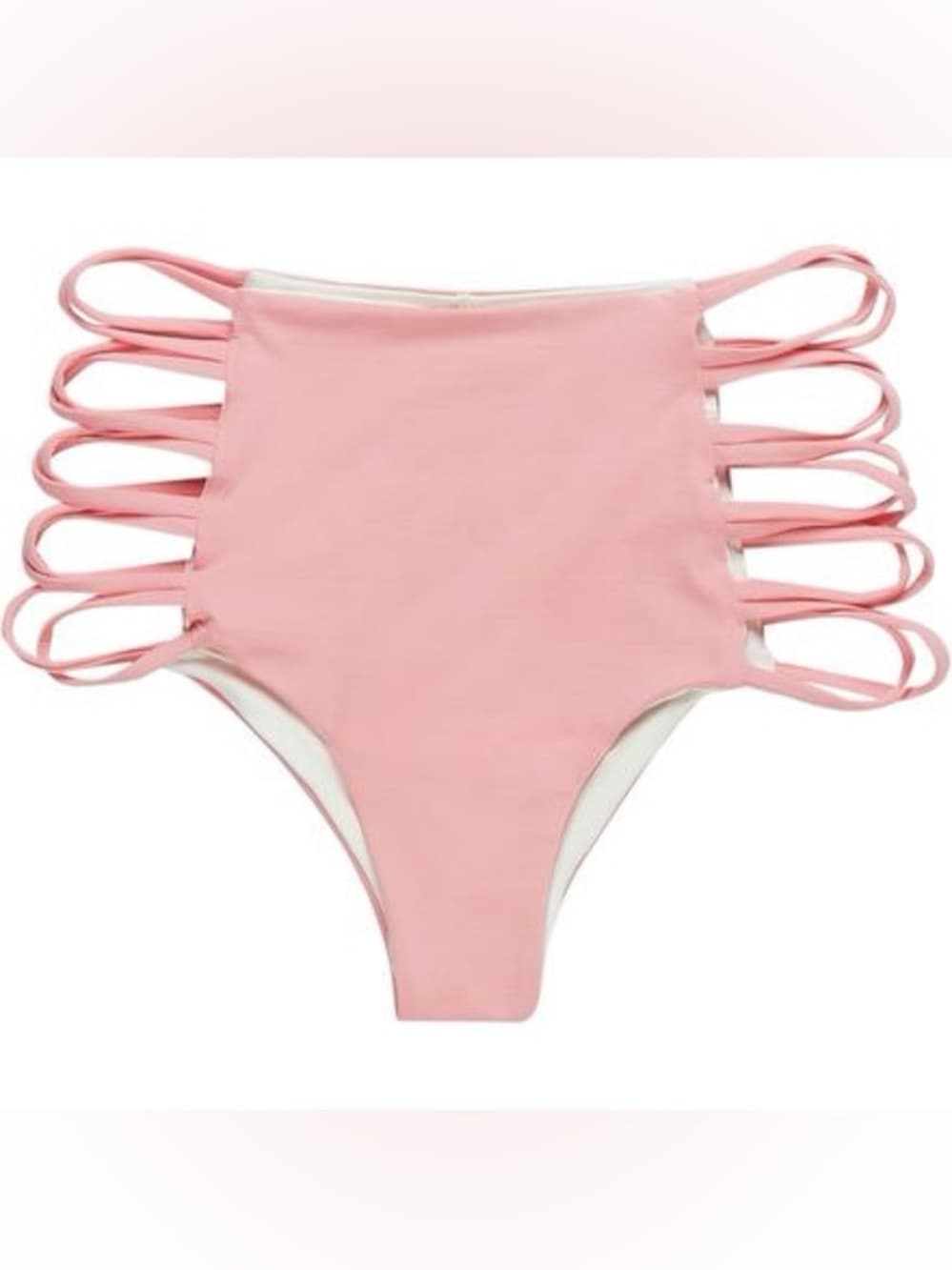 NWOT L*Space Tripp high waist strappy bikini bottoms pink - Thumbnail 5