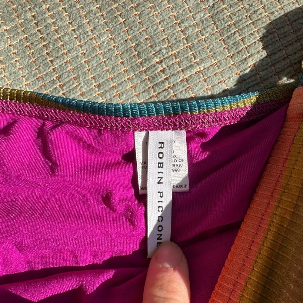 NWT Robin Piccone "Ines" Stripe High Waist Bikini Bottom - Thumbnail 3