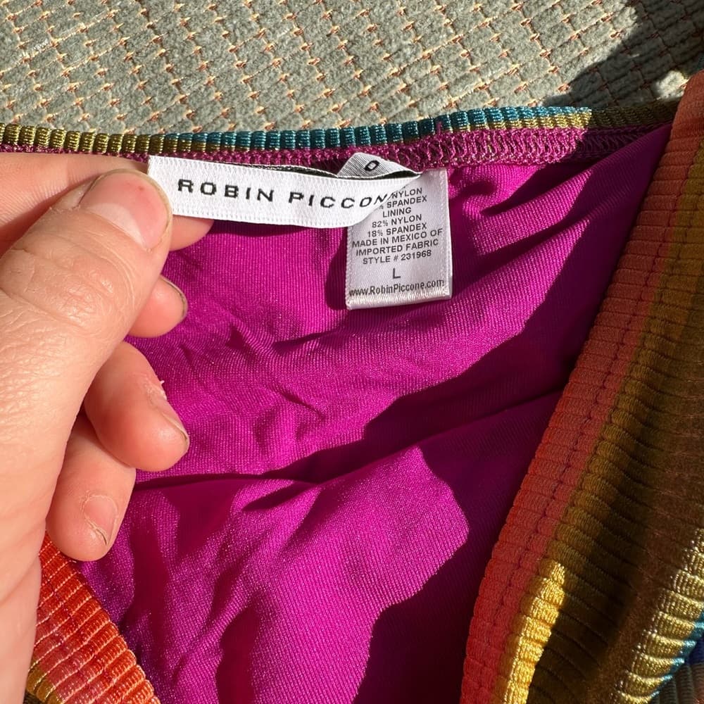NWT Robin Piccone "Ines" Stripe High Waist Bikini Bottom - Thumbnail 4