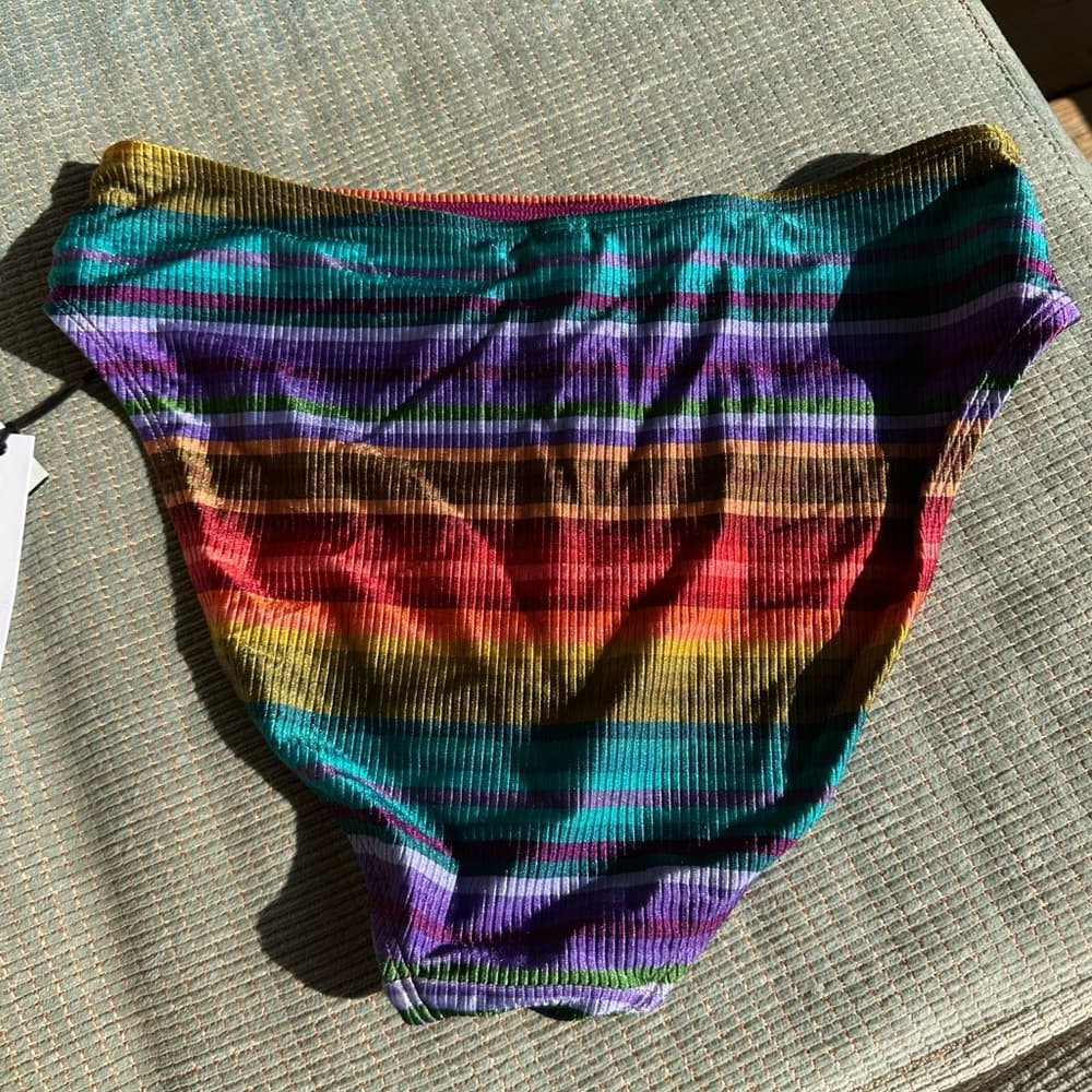NWT Robin Piccone "Ines" Stripe High Waist Bikini Bottom - Thumbnail 5