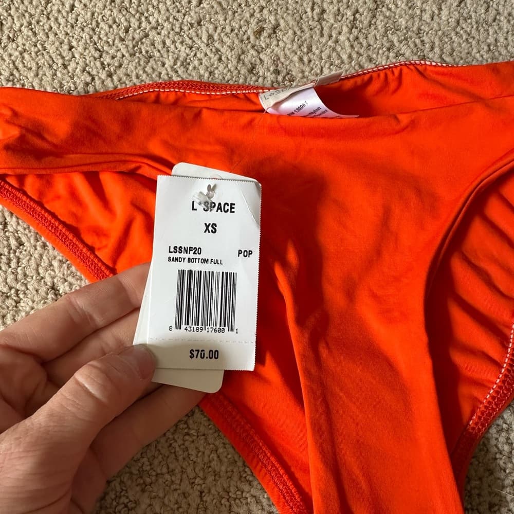 NWT L*space Sandy full bikini bottoms red orange - Thumbnail 2