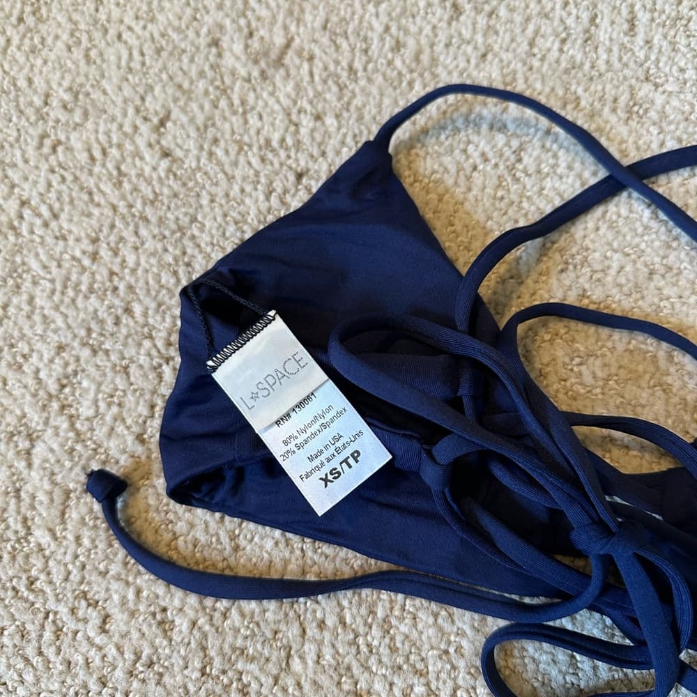 NWOT L*Space cutout front bikini top navy - Thumbnail 3