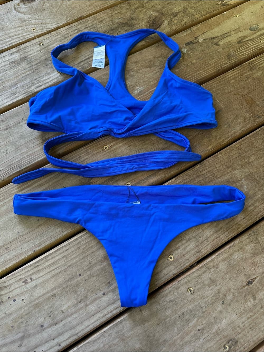 NWOT L*Space wrap itsy cut bikini set royal blue