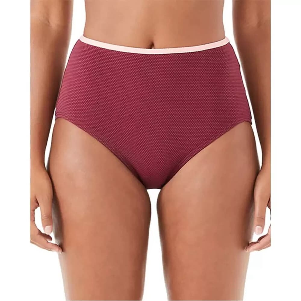 NWT Kate Spade high waist bikini bottoms deep plum - Thumbnail 4