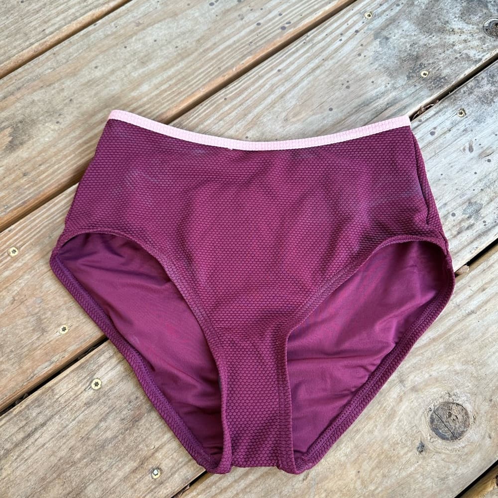 NWT Kate Spade high waist bikini bottoms deep plum