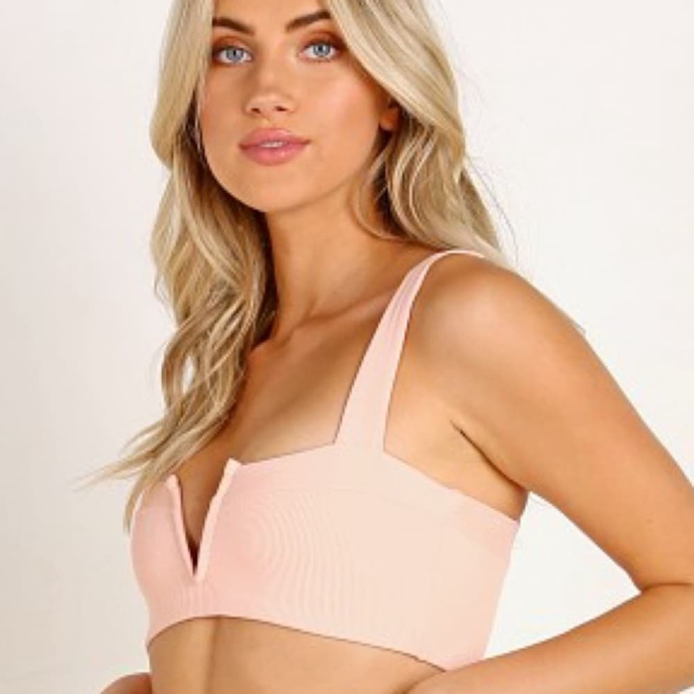 NWOT L*Space Lee Lee ribbed bikini top cherry blossom - Thumbnail 4