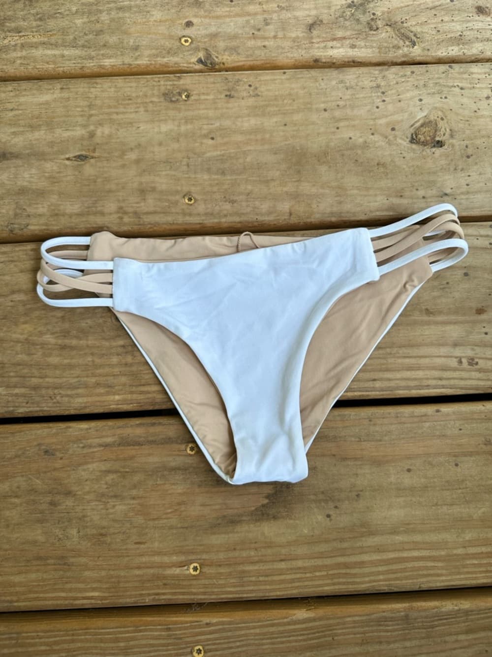 NWOT L*Space Low Down bikini bottoms white cream