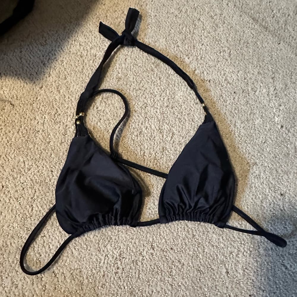 PilyQ string bikini top black large