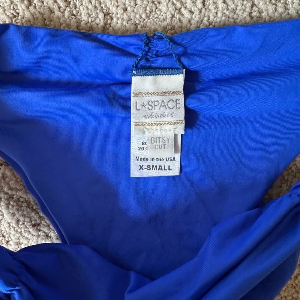 NWOT L*Space Monique bikini bottoms royal blue - Thumbnail 2