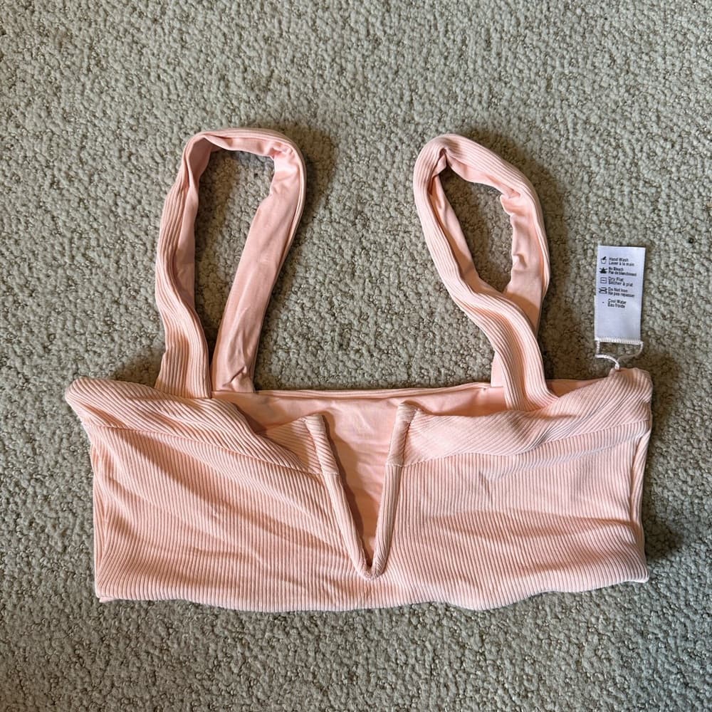 NWOT L*Space Lee Lee ribbed bikini top cherry blossom