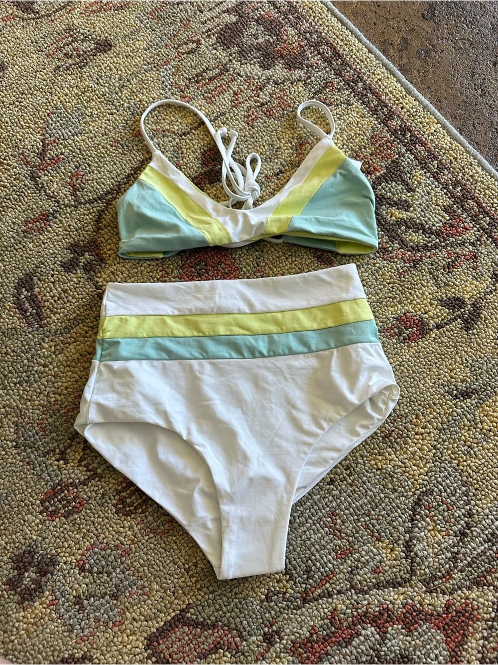 NWOT L*Space high waist colorblock bikini set extra small