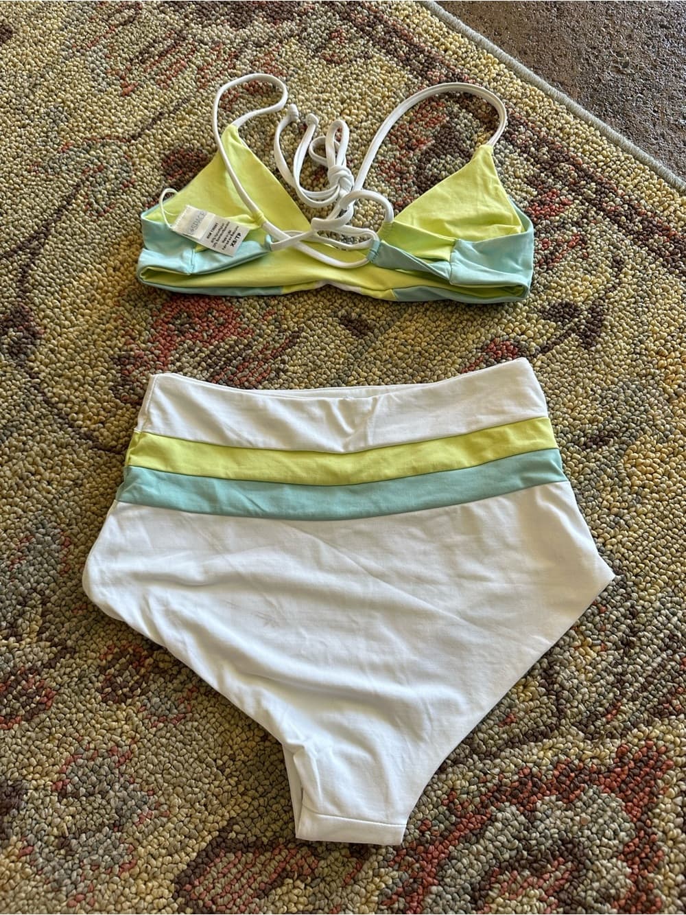 NWOT L*Space high waist colorblock bikini set extra small - Thumbnail 3