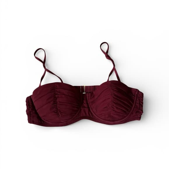 J Crew bustier underwire bikini top burgundy 34B - Thumbnail 6