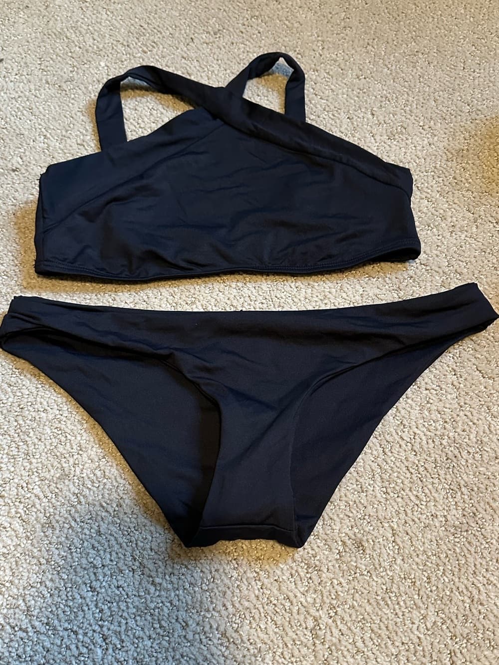 NWOT L*Space Cabana high neck bikini set black