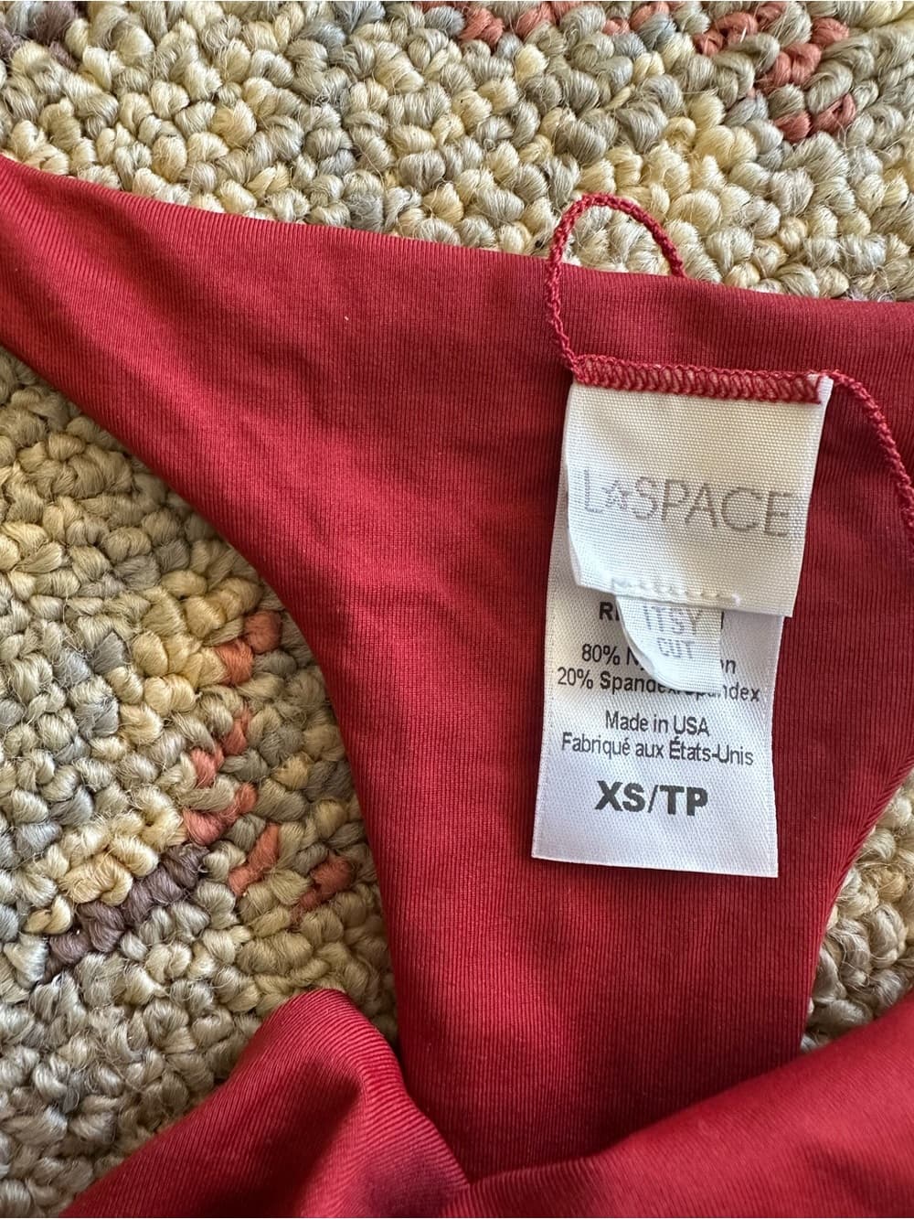 NWOT L*Space Itsy tie bikini rust extra small - Thumbnail 2