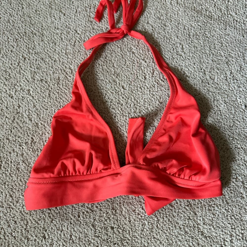 J Crew halter back bikini top red