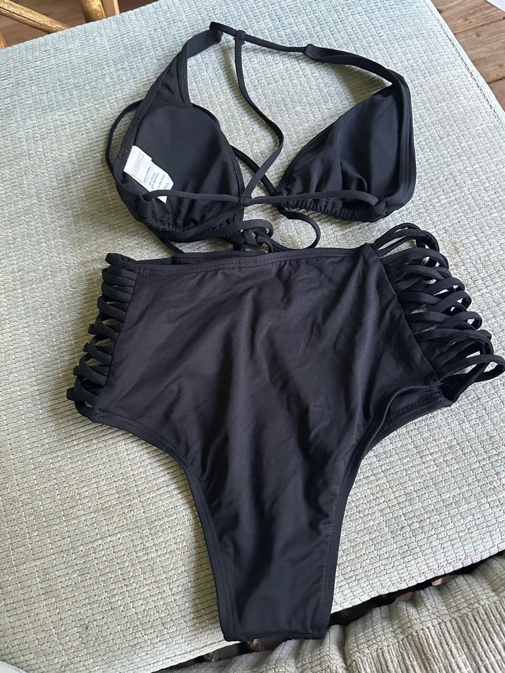 NWOT L*Space Lexie high waist bikini set black small - Thumbnail 2