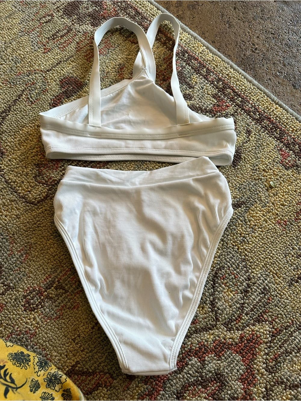 NWOT L*Space ribbed high neck high waist bikini set small cream - Thumbnail 4