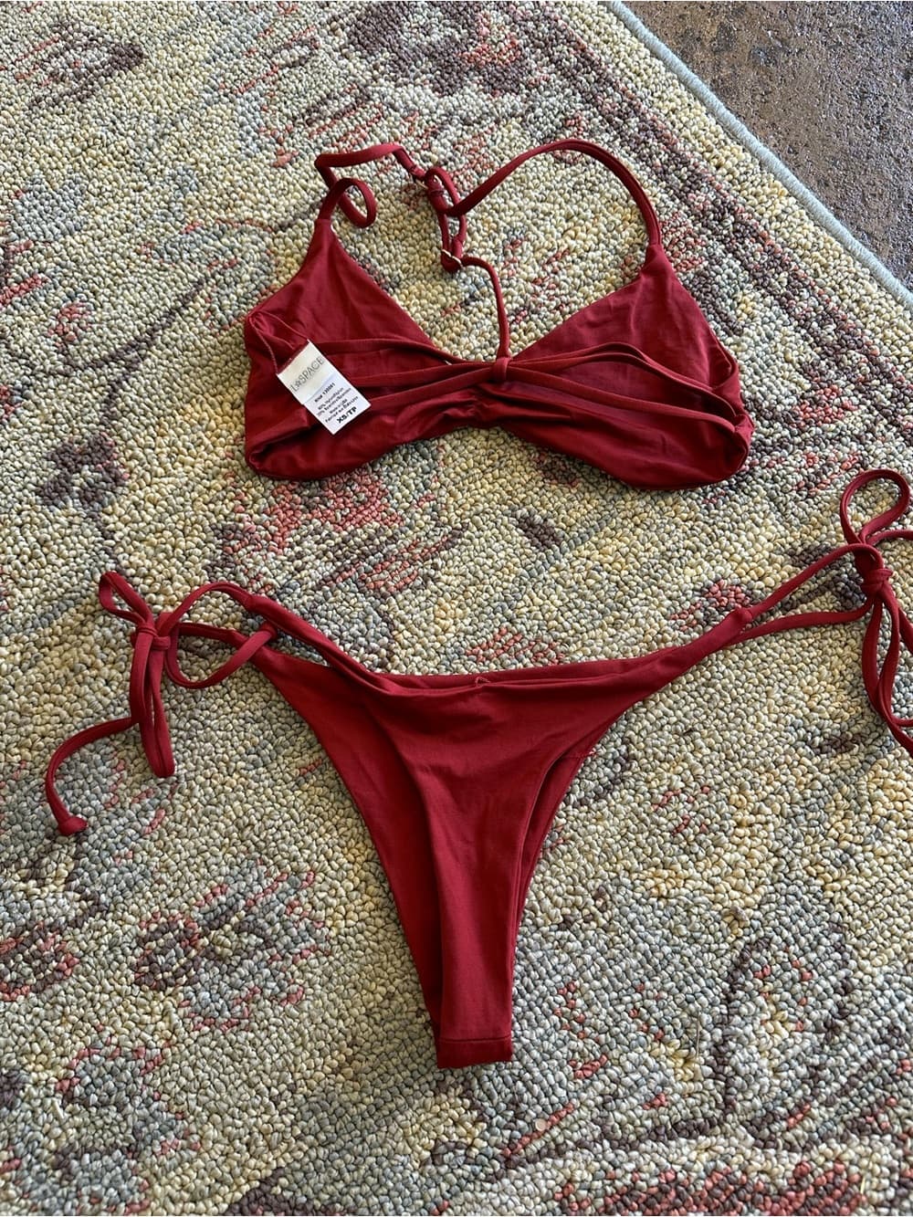 NWOT L*Space Itsy tie bikini rust extra small - Thumbnail 3