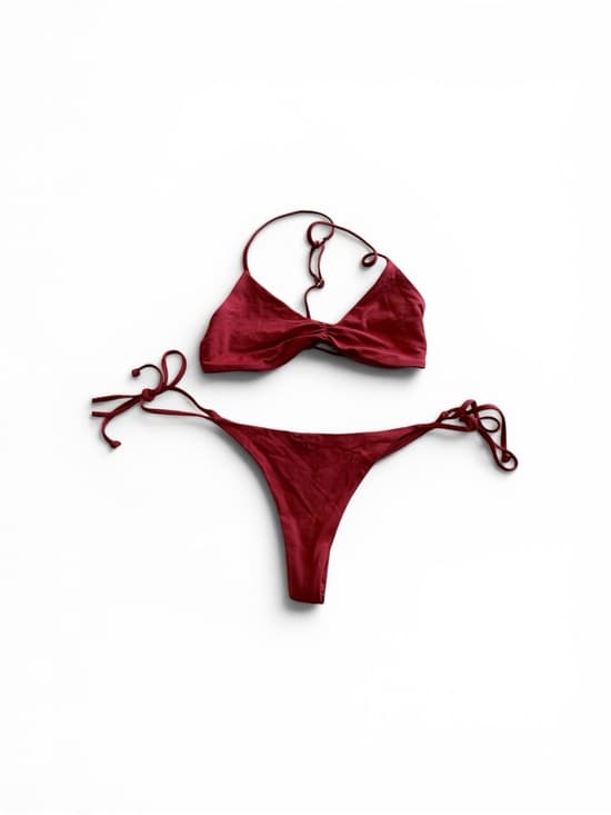 NWOT L*Space Itsy tie bikini rust extra small - Thumbnail 5