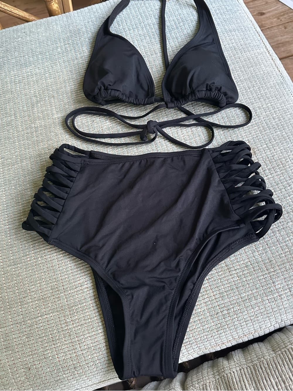NWOT L*Space Lexie high waist bikini set black small