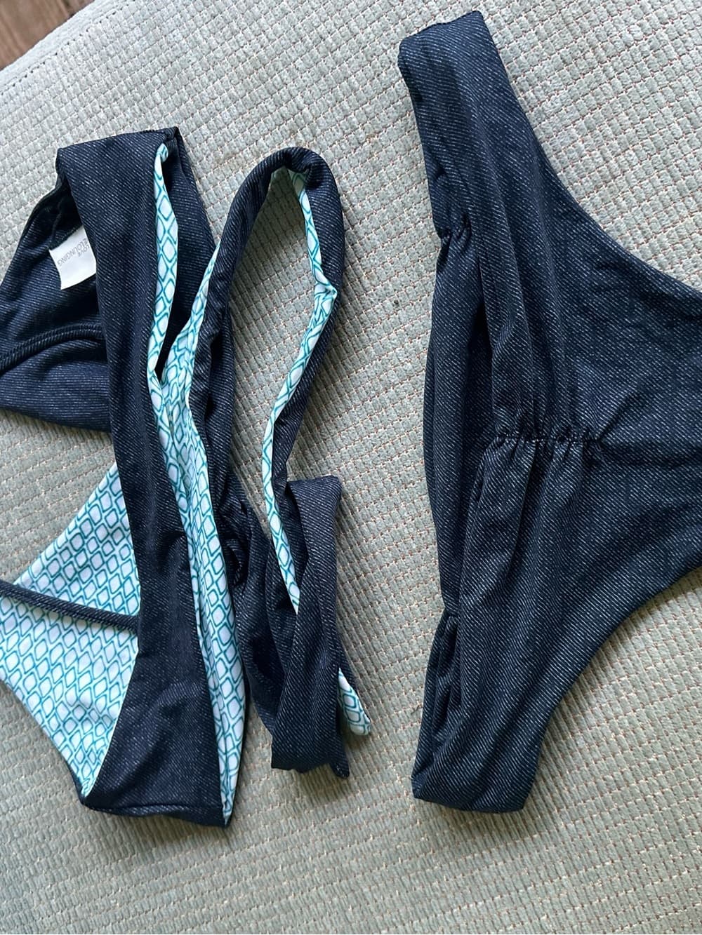 NWOT L*Space Chloe Monique bikini set denim small - Thumbnail 3