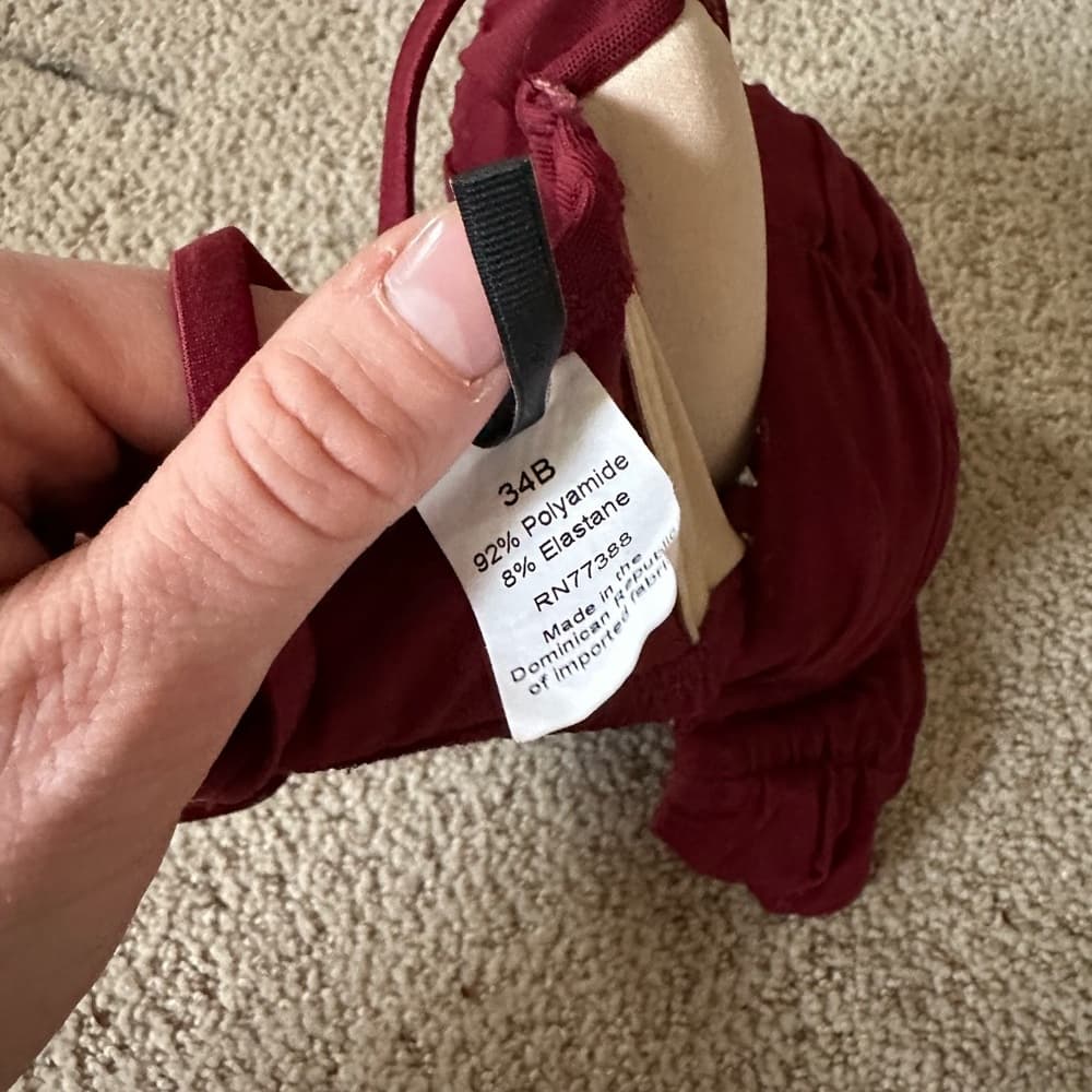 J Crew bustier underwire bikini top burgundy 34B - Thumbnail 4