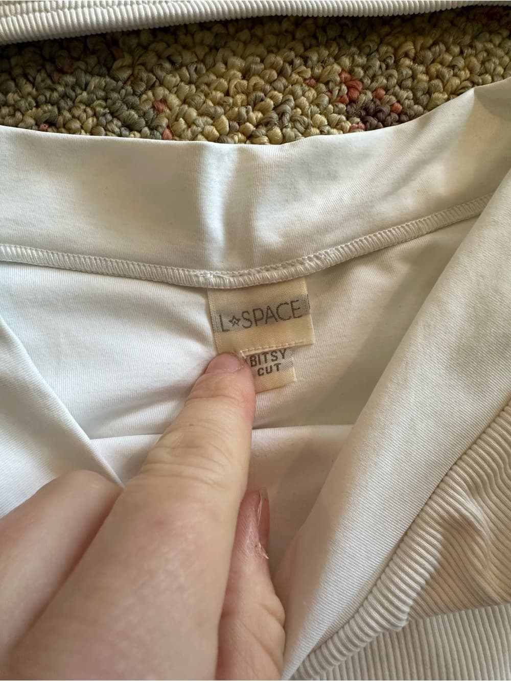 NWOT L*Space ribbed high neck high waist bikini set small cream - Thumbnail 2