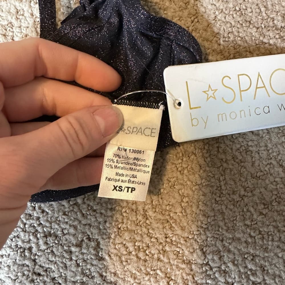 NWT L*Space Priscilla lurex bikini top black - Thumbnail 2