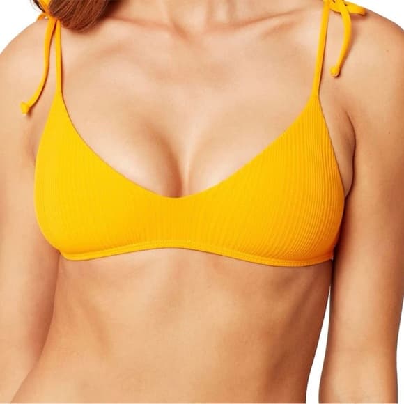 NWOT L*Space Daisy ribbed bikini top goldenrod - Thumbnail 5