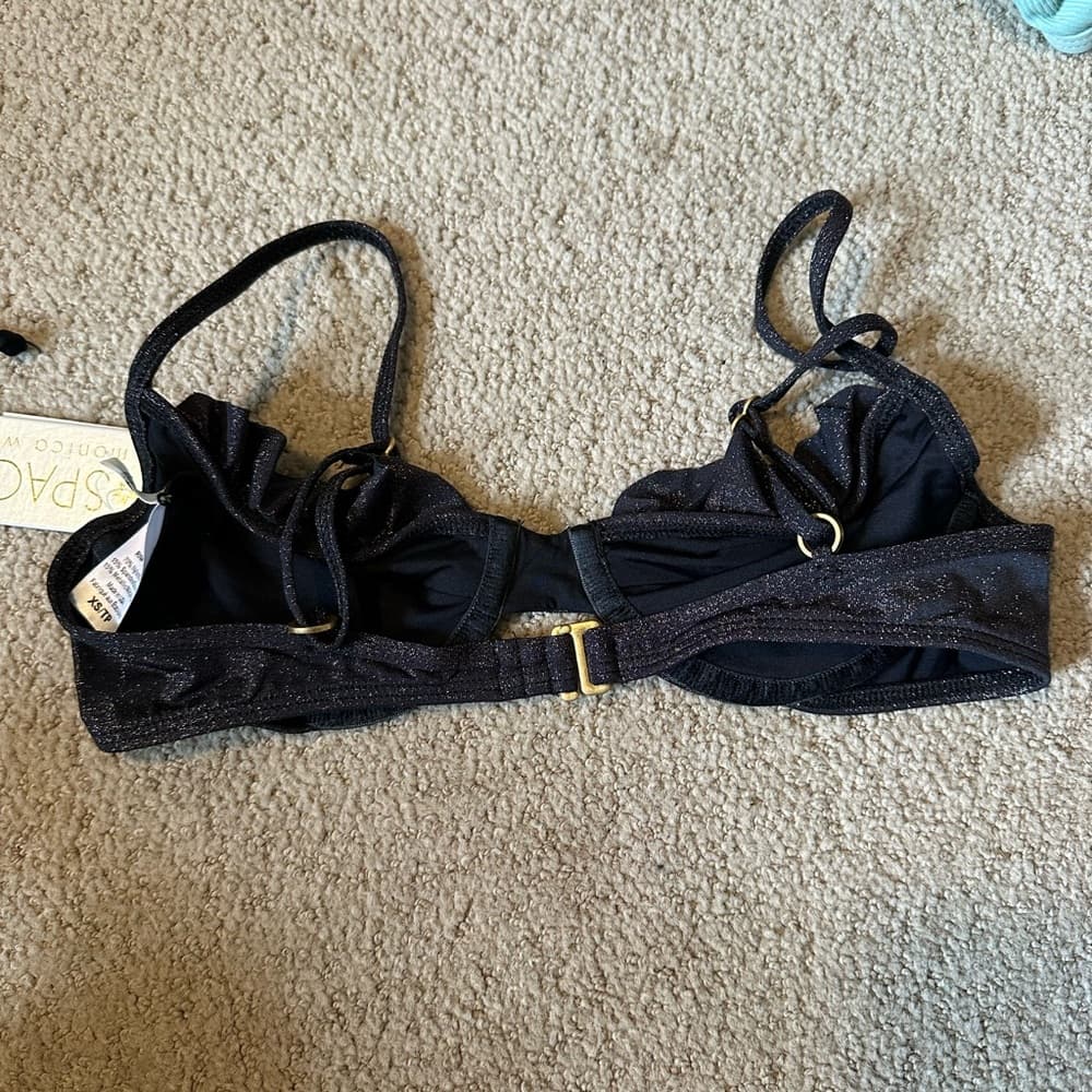 NWT L*Space Priscilla lurex bikini top black - Thumbnail 4