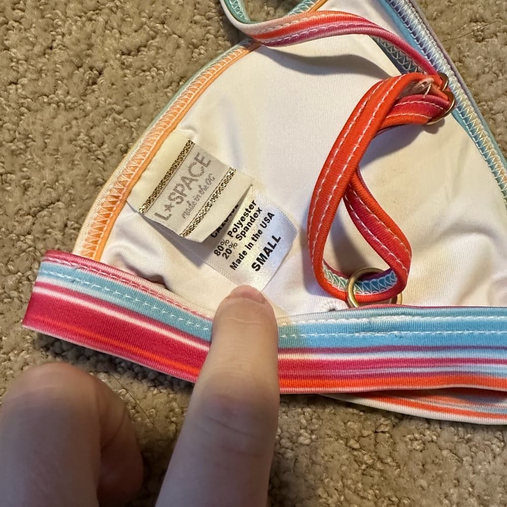 NWOT L*Space Gabrielle Positano striped bikini top - Thumbnail 2