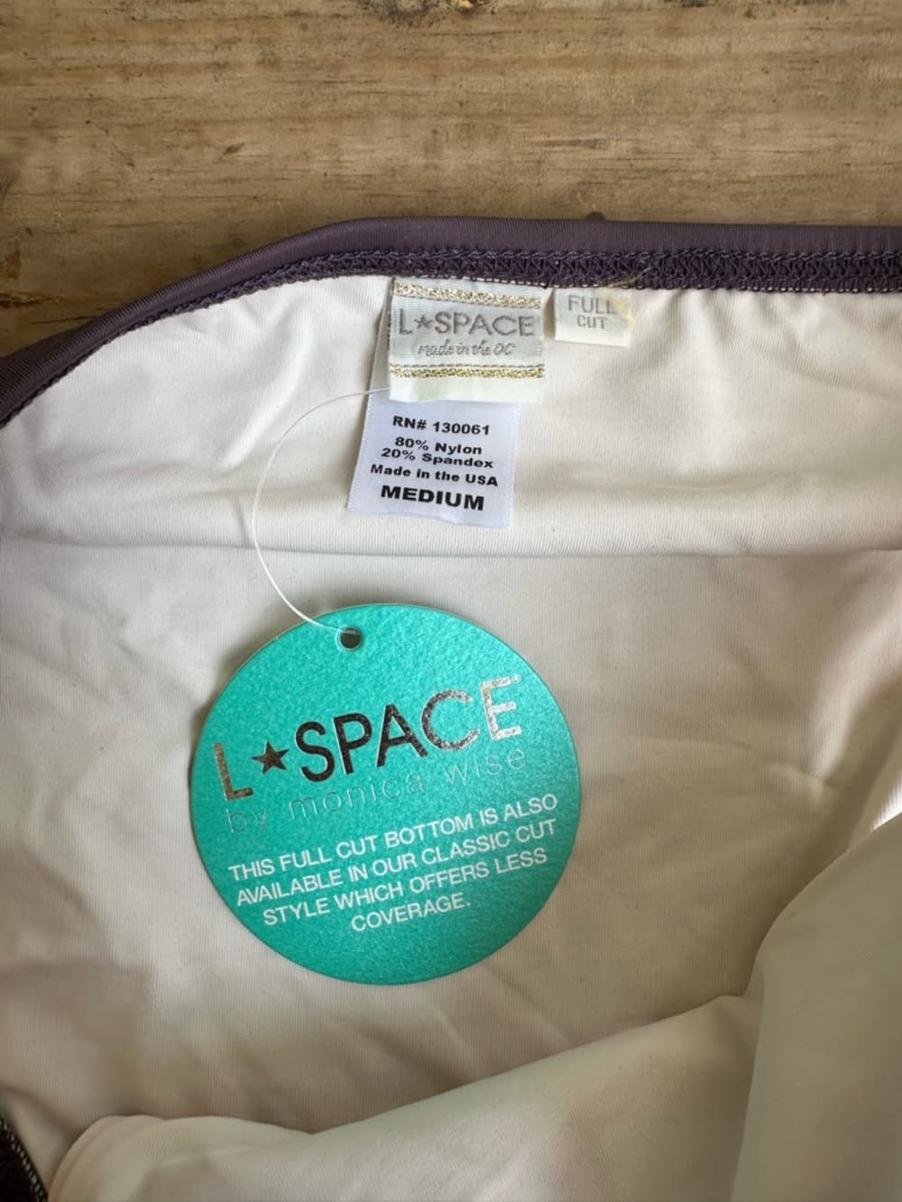 NWT L*Space Low Down bikini bottoms grey coral - Thumbnail 2