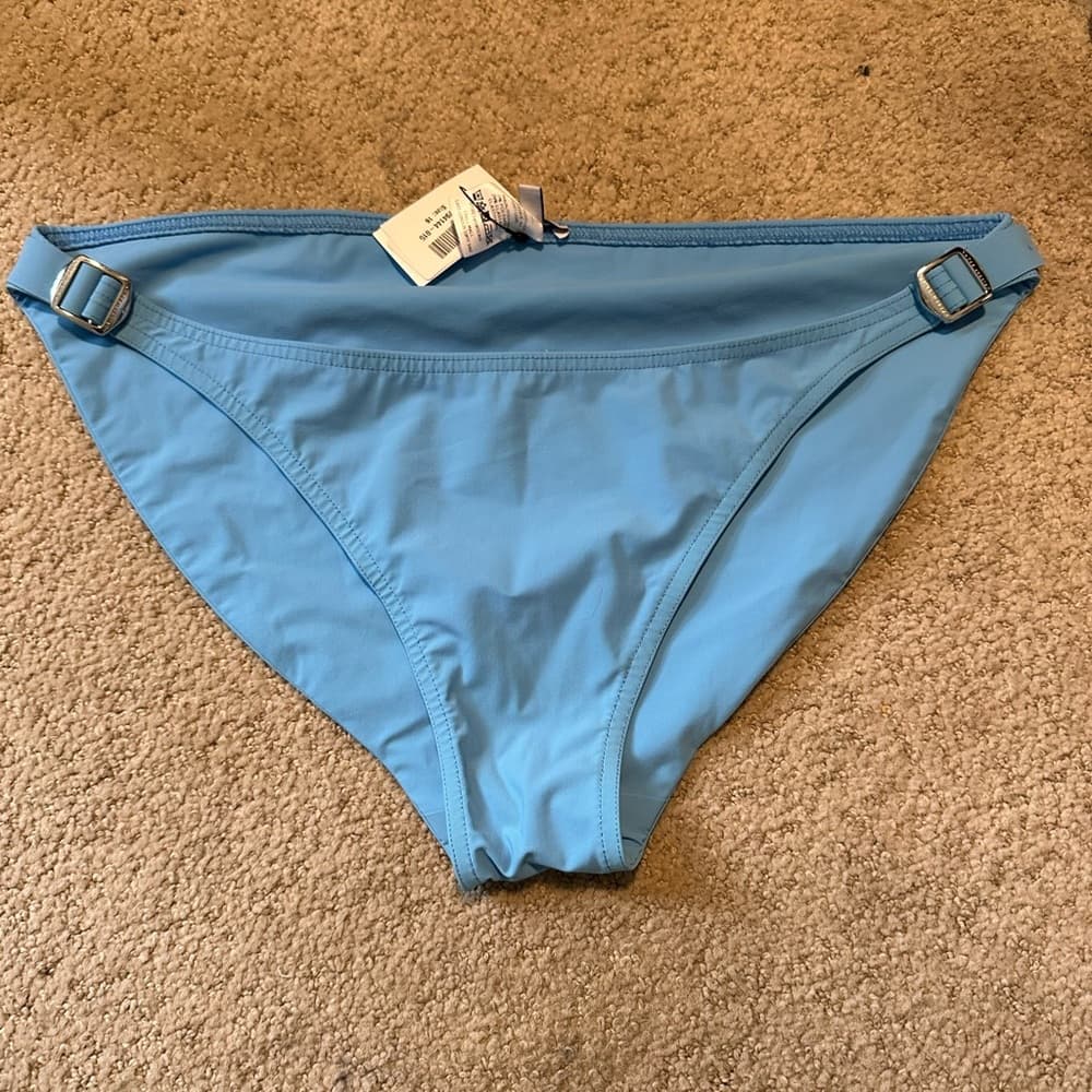 NWT Orlebar Brown buckle accent bikini bottoms blue