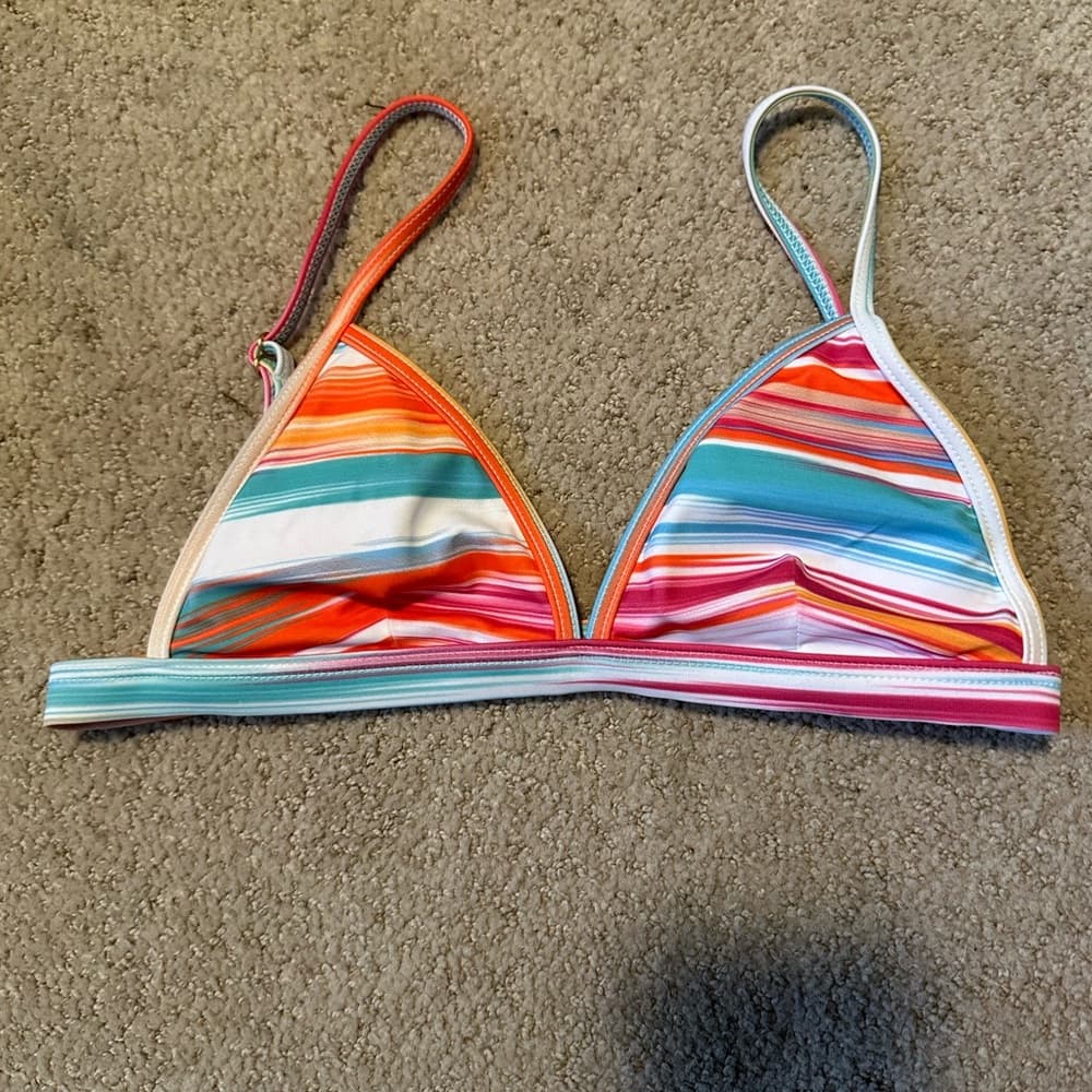 NWOT L*Space Gabrielle Positano striped bikini top