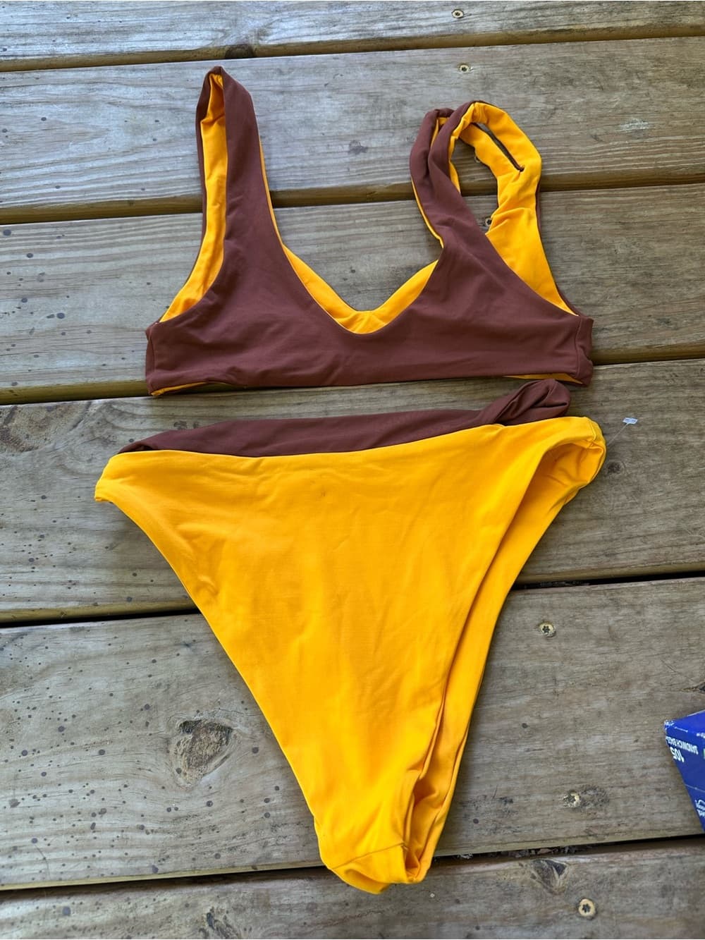 NWOT L*Space bikini set yellow brown small - Thumbnail 2