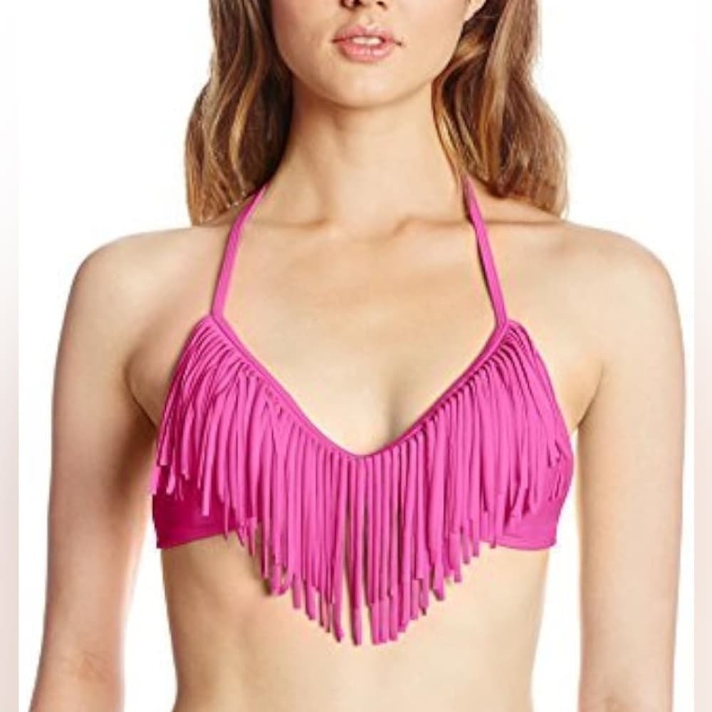 NWT L*Space Audrey fringe bikini top orchid - Thumbnail 4