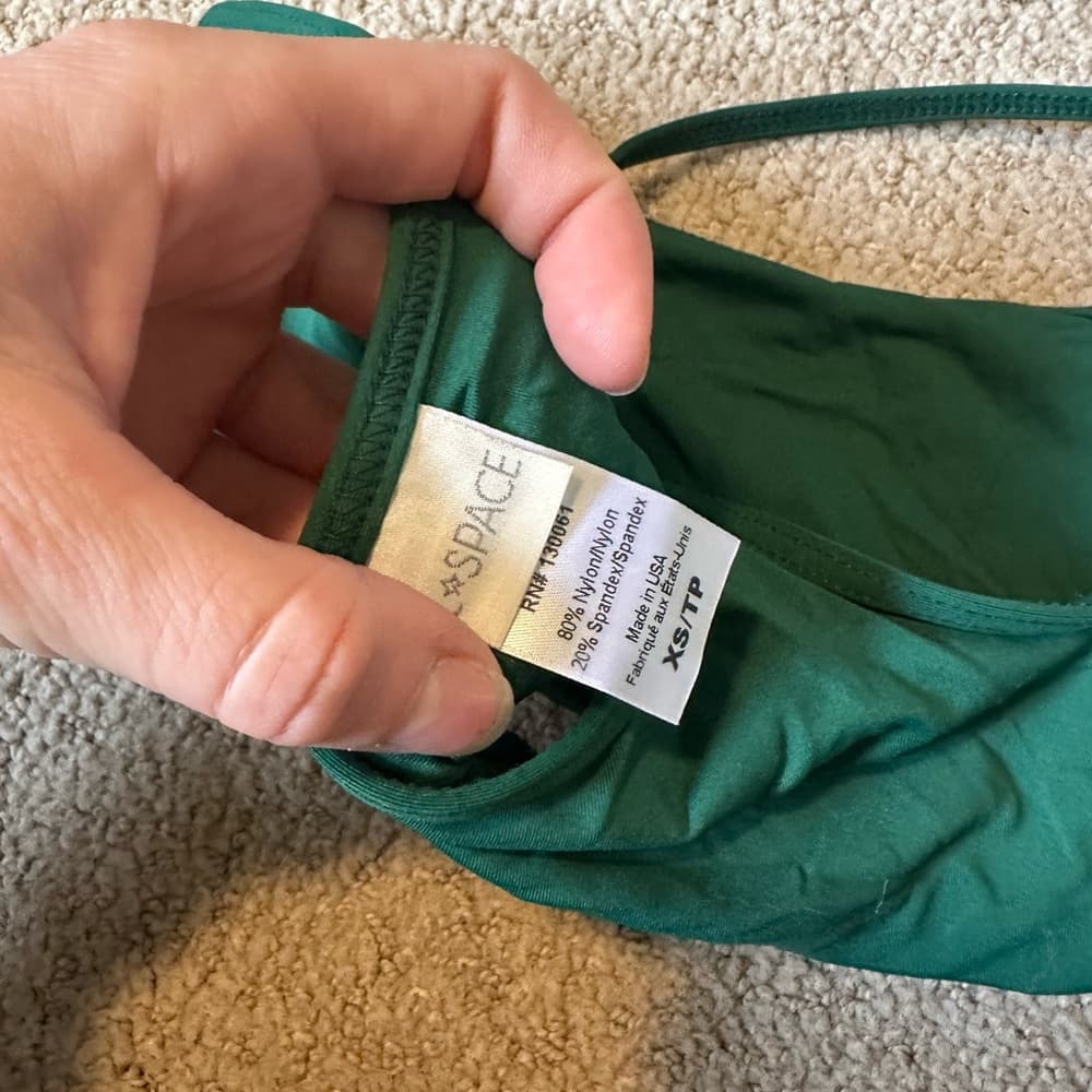 NWOT L*space one shoulder bikini top emerald green - Thumbnail 3