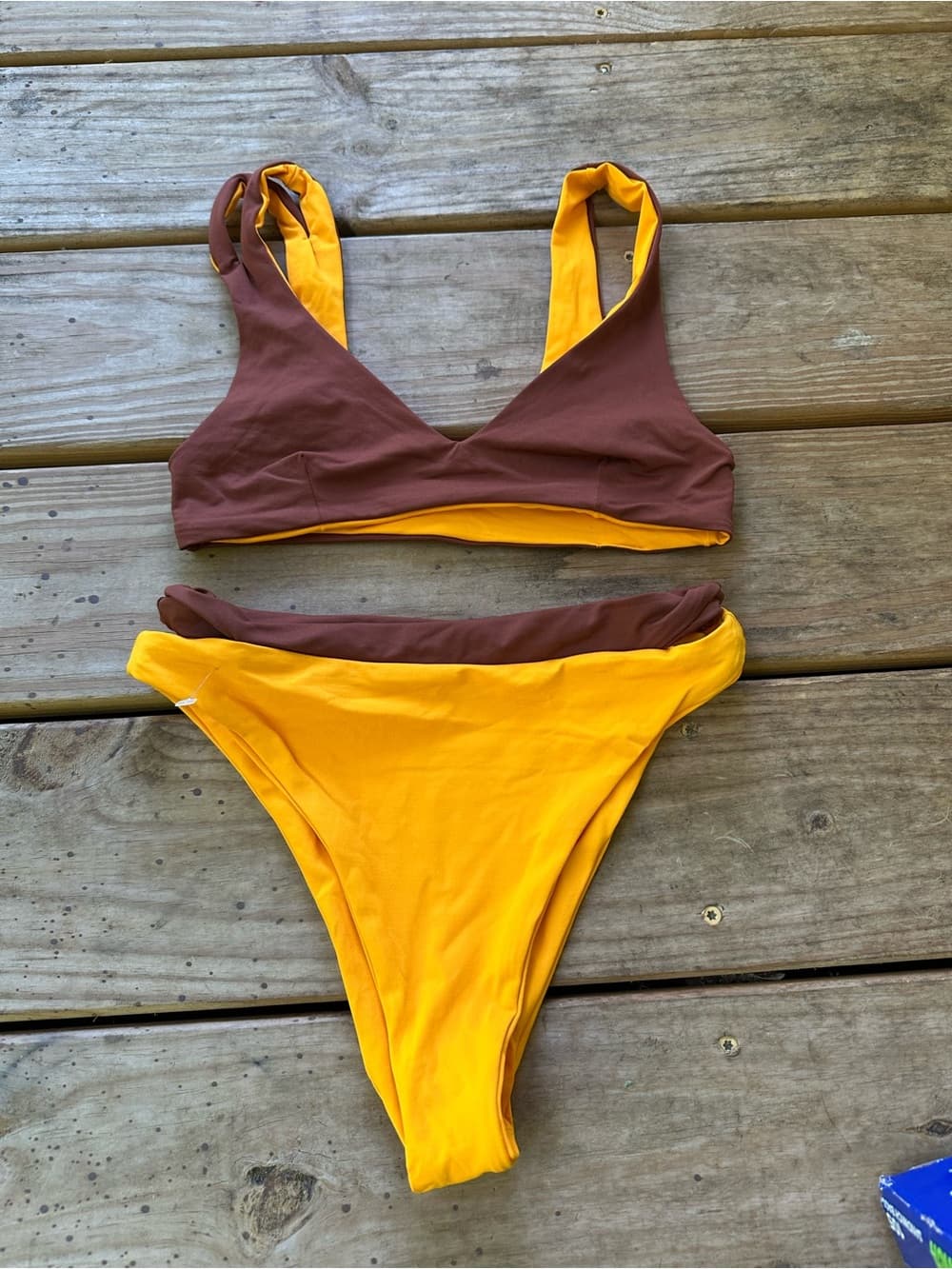 NWOT L*Space bikini set yellow brown small