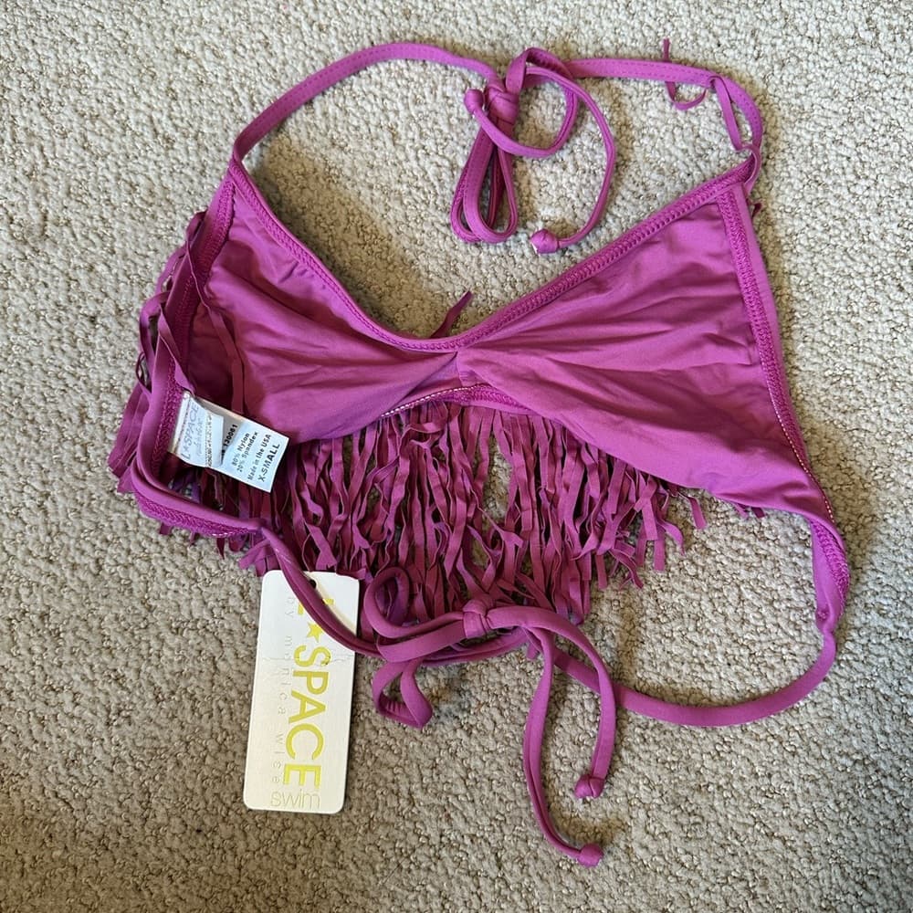 NWT L*Space Audrey fringe bikini top orchid - Thumbnail 2