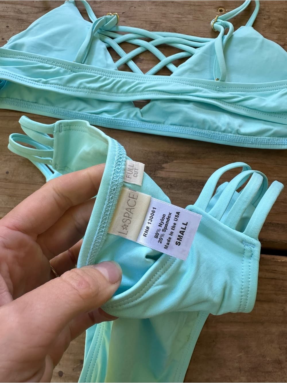 NWOT L*Space Jaime Low Down bikini set light blue - Thumbnail 3